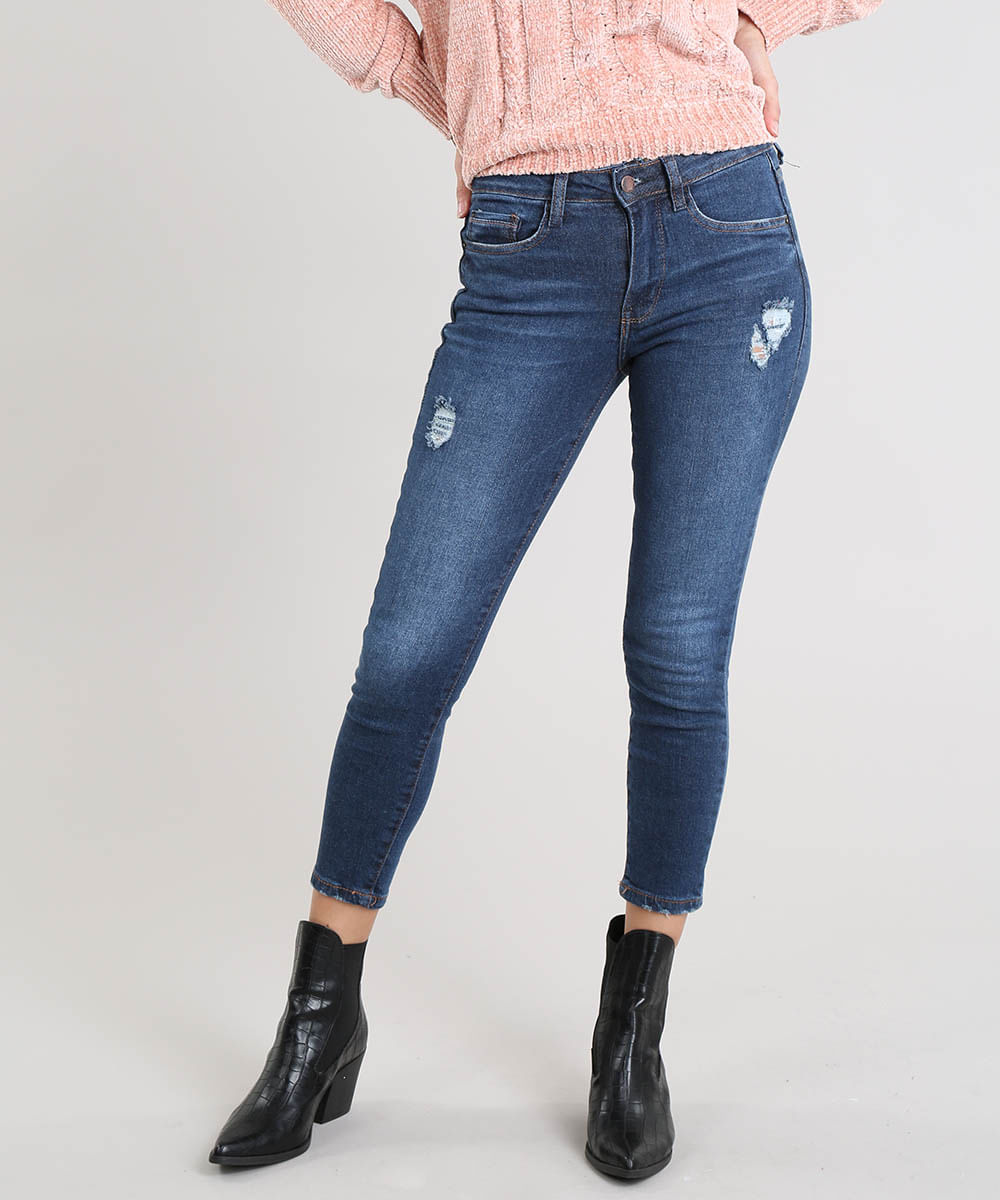 Calca-Jeans-Feminina-Cropped-com-Rasgos-Azul-Escuro-9463457-Azul_Escuro_1