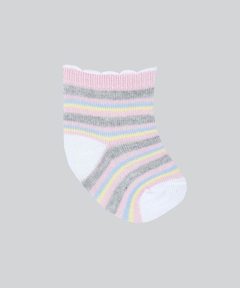 Kit de 3 Meias Infantis Estampadas Multicor