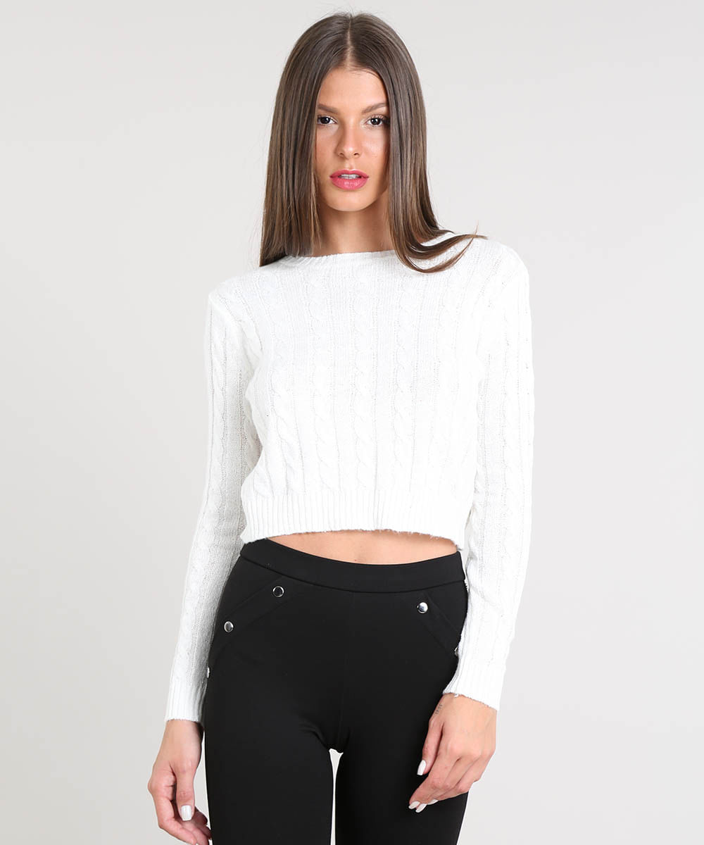 cropped tricot feminina