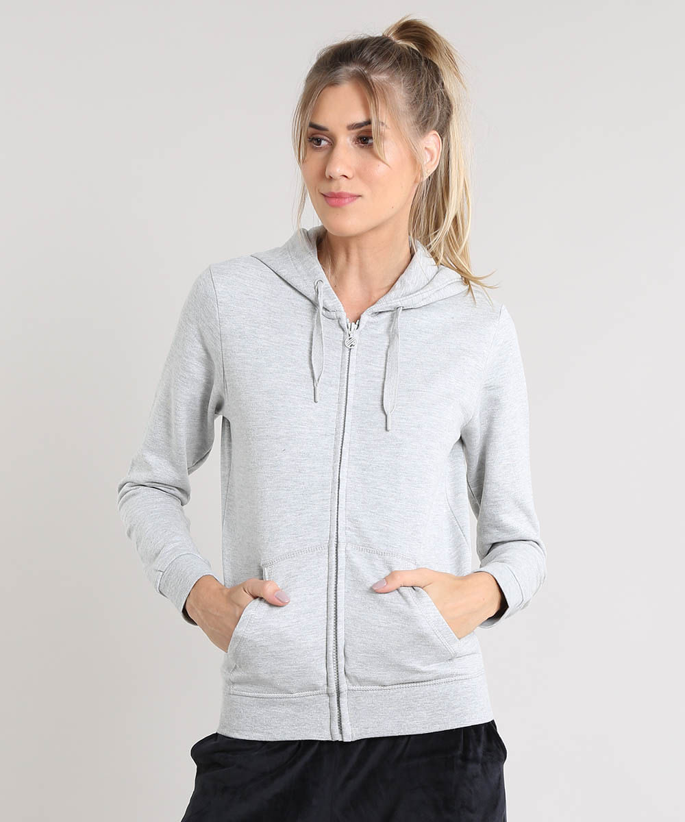 white zip up moletom com capuz women