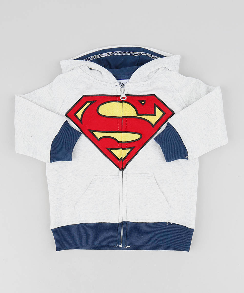 superman zipper moletom com capuz