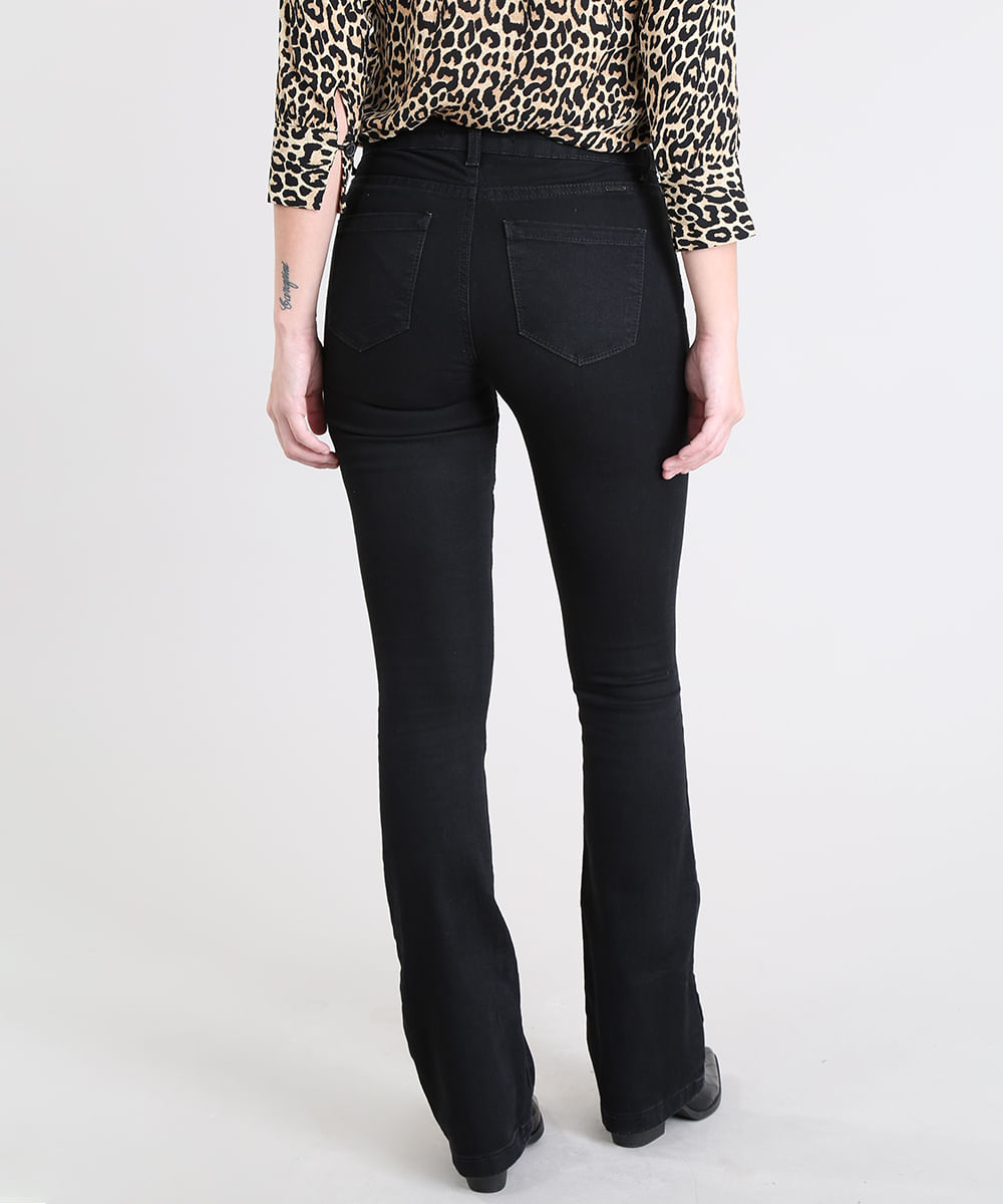 Calça Jeans Feminina Boot Cut Preta