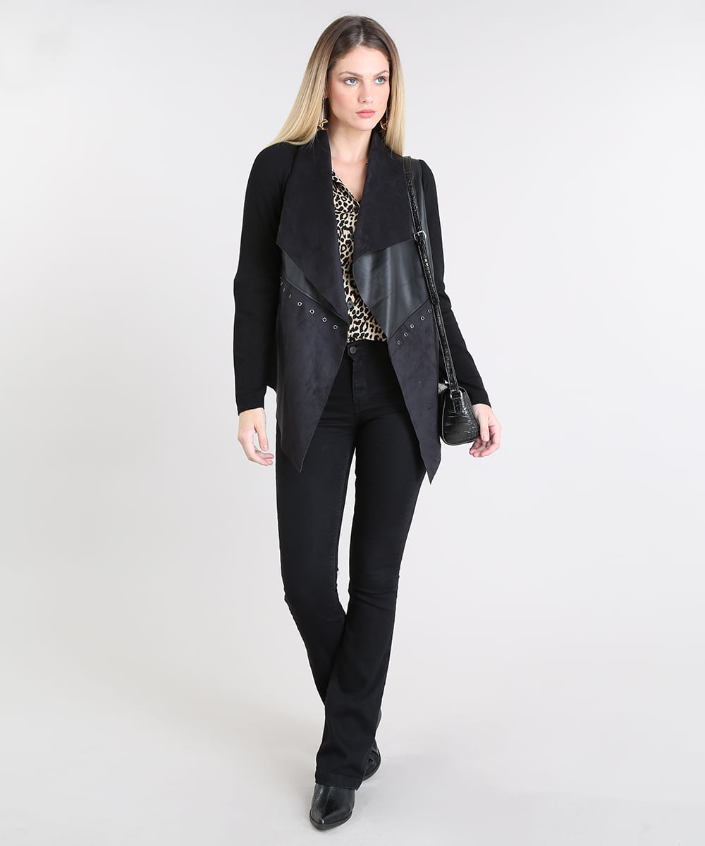 Calça Jeans Feminina Boot Cut Preta