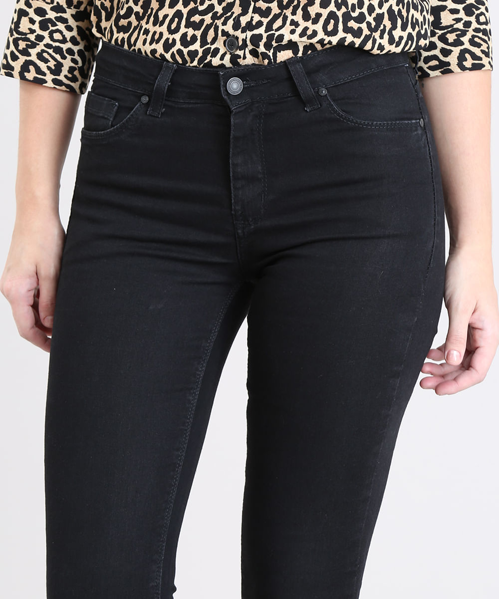 Calça Jeans Feminina Boot Cut Preta