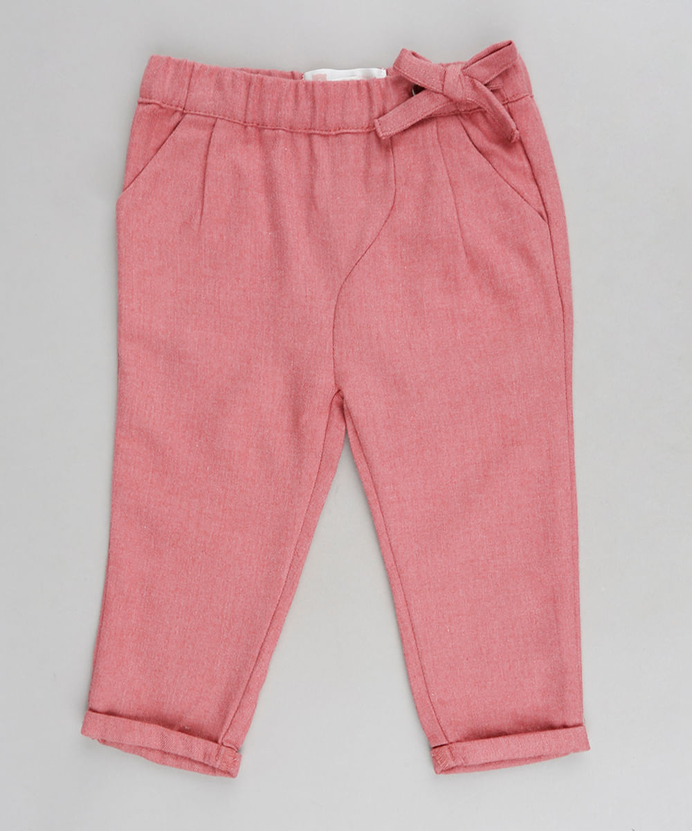 Calca-Infantil-com-Laco-e-Barra-Dobrada-Rosa-9443395-Rosa_1