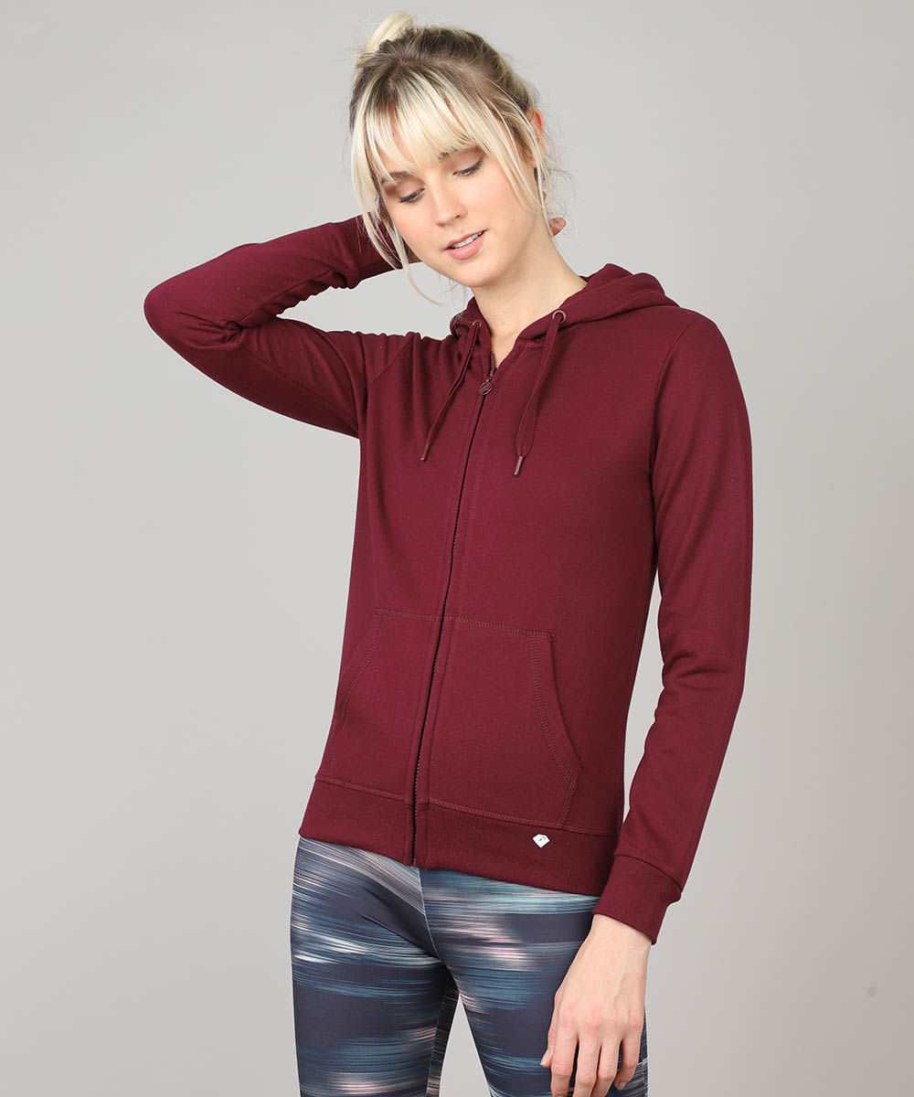 womens zip front moletom com capuz