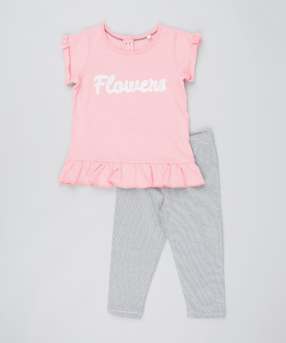 Conjunto-Infantil-De-Blusa--Flowers--Manga-Curta-Rosa---Calca-Legging-Listrada-Rosa-9205065-Rosa_1