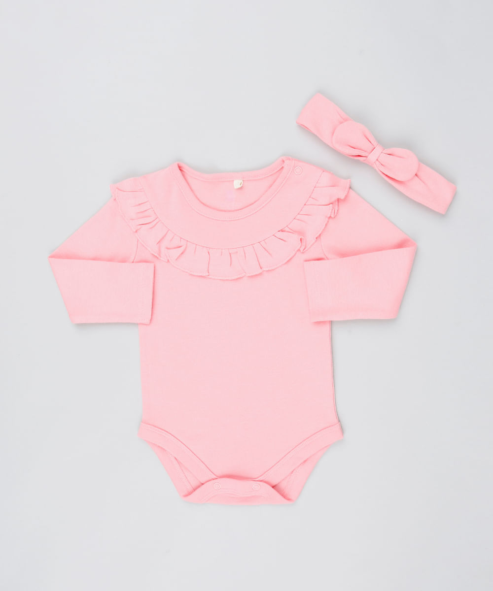 Body-Infantil-com-Babado-Manga-Longa---Faixa-para-Cabelo-Rosa-9205057-Rosa_1