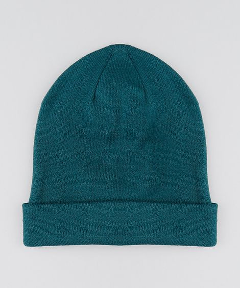 Gorro Masculino Básico em Tricô Verde Escuro