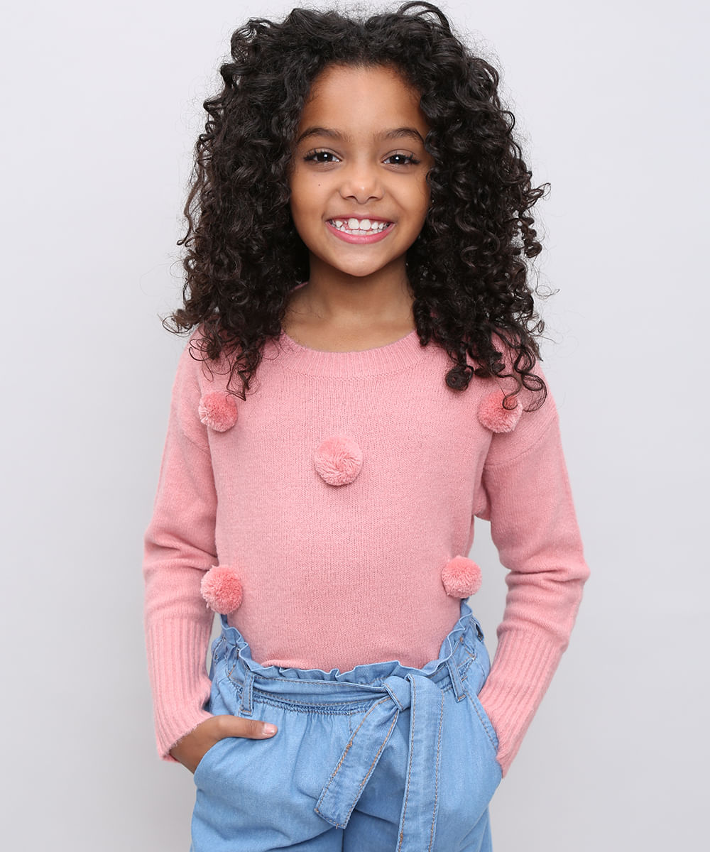 Sueter-Infantil-em-Trico-com-Pompom-Rosa-9434400-Rosa_1
