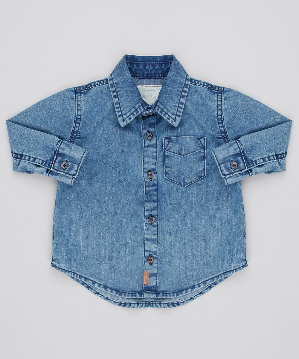 camisa jeans infantil c&a