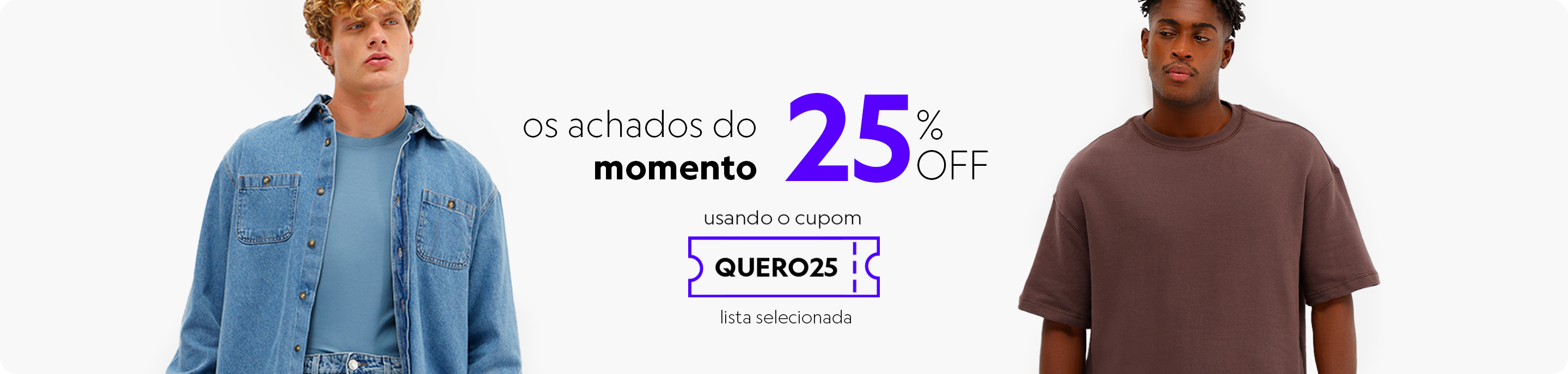 Confira seleção de produtos masculinos com 25% off 