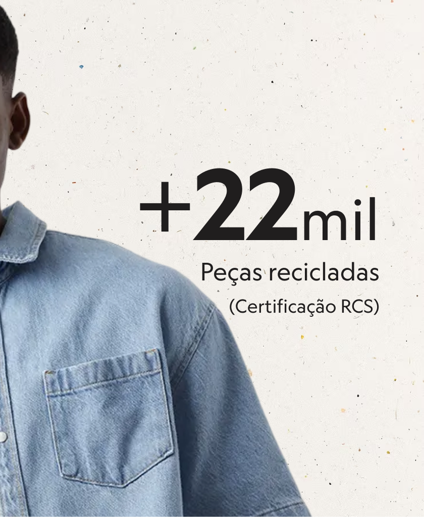 Mais de 22 mil peças recicladas com certificação RCS.