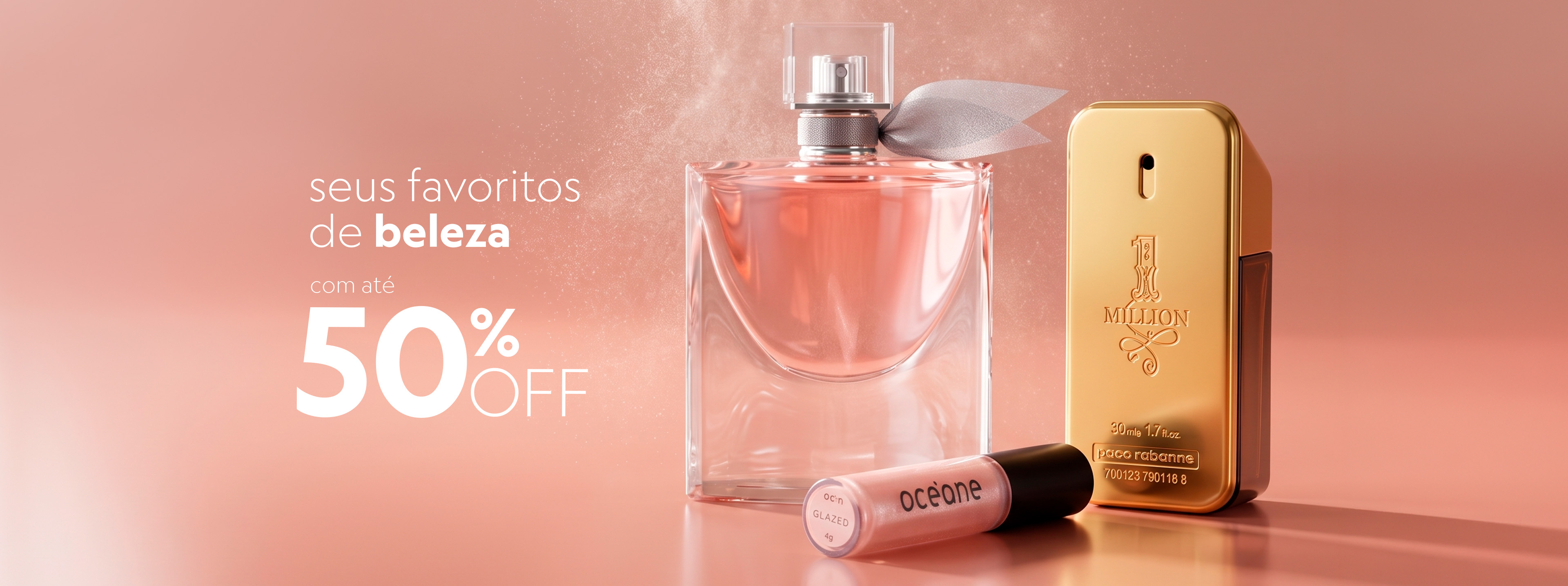 Confira seleção de produtos de beleza com até 50% off