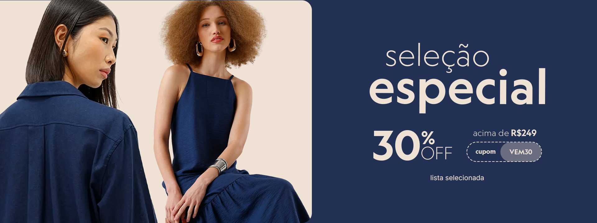 Seleção Especial C&A com cupom de 30% Off comprando acima de R9