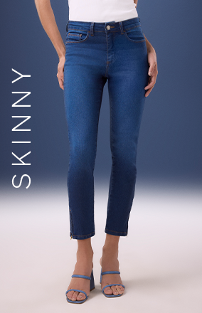 calça capri fatima feminina awe jeans azul - C&A