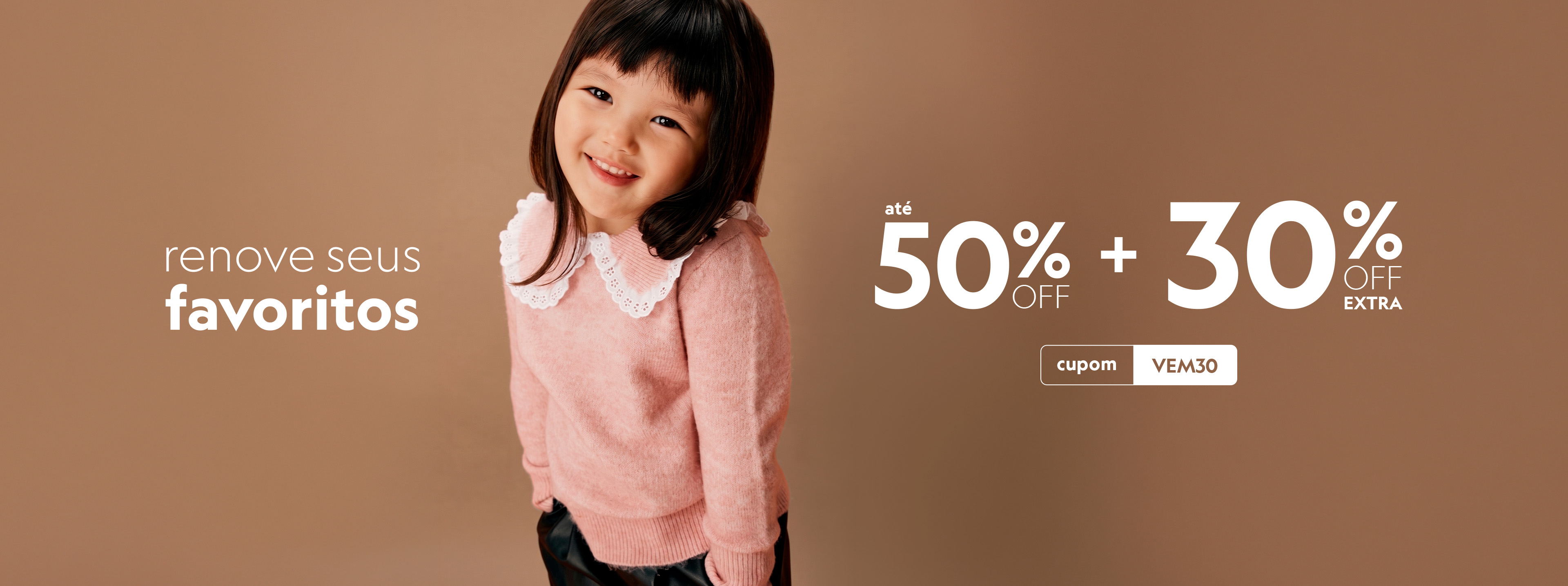 confira seleção de descontos em moda infantil